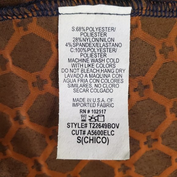 Maitai Crop Top Mock Turtleneck Black Gold Womens Small Sleeveless Button Back - Picture 6 of 6